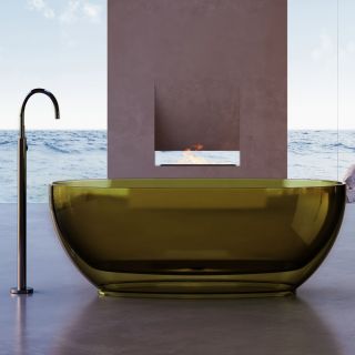 Прозрачная ванна ABBER Kristall AT9703Vesuvian из полиэфирной смолы 170x75см оливковый